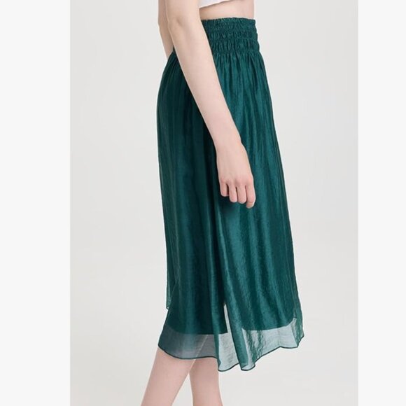 Vince smock waist gathered skirt (large, dark blue waltz) - has flaws - Picture 3 of 16